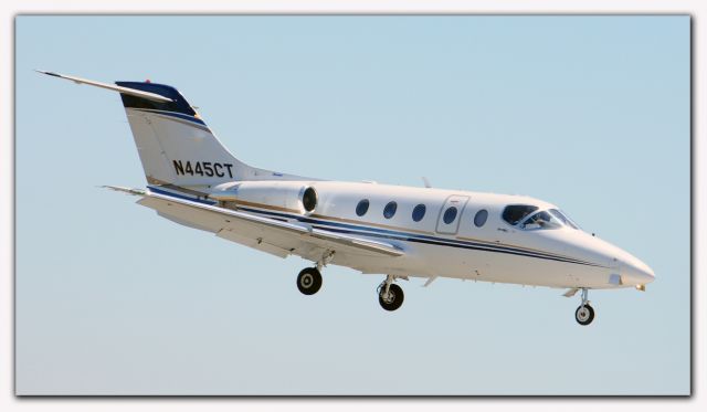 Beechcraft Beechjet (N445CT) - Beechjet Short final runway three-zero Merced