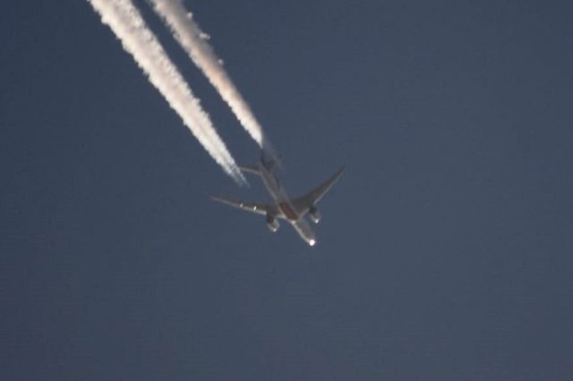 Boeing 777-200 (A6-EFI) - UAE9369 routing Amsterdam to Colombus (KLCK) overflying Northern Ireland at FL340 at 1750Z on 16 March 2016.