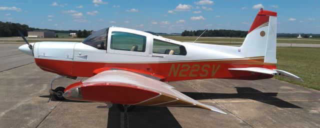 Grumman AA-5 Tiger (N22SV) - Parked on ramp in June of 2020. 