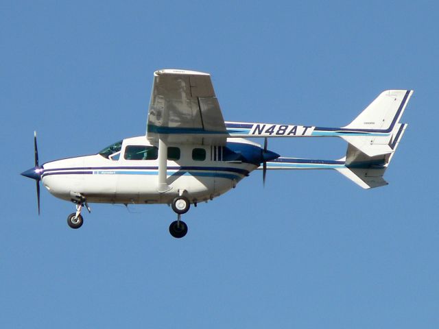 Cessna Super Skymaster (N48AT) - Nov. 29, 2008 - just after take-off. Photo taken from the observation deck atop DVTs restaurant.