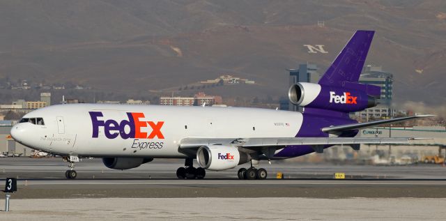 McDonnell Douglas DC-10 (N357FE) - Beginning its departure roll down 16R, "Candida" (N357FE) is captured here as it leaves Reno enroute to Memphis (KMEM).