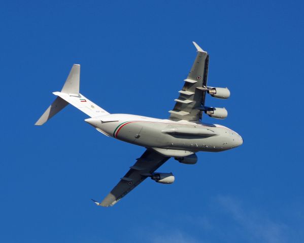 Boeing Globemaster III (KAF342) - DOVER AIR FORCE BASE-DOVER, DELAWARE, USA-OCTOBER 31, 2024: A C-17A, belonging to the Air Force of Kuwait, is seen just after taking off from Dover AFB.