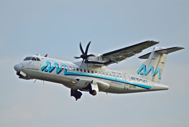 XA-TAI — - ATR42-500 (XA-TAI), takeoff from runway 05L in Mexico City Airport (AICM).