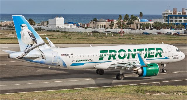 Airbus A320neo (N367FR) - Frontier airlines departing St Maarten after her first ever visit to the sun shine city! 10/07/2021