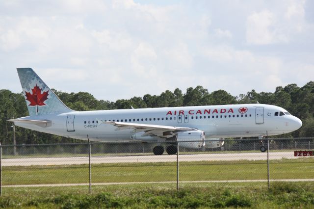 Airbus A320 (C-FDSN) - Air Canada Flight 1265 (C-FDSN) departs Southwest Florida International Airport enroute to Montreal-Trudeau International Airport