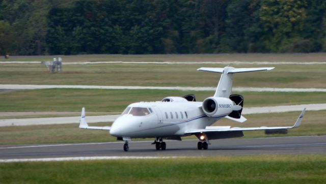 Learjet 60 (N503BC) - Shown shortly after touchdown is this 2001 Learjet 60 in the Autumn of 2019.