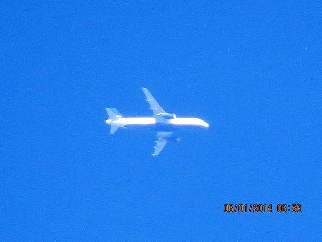 Airbus A320 (N535JB) - JET BLUE FLIGHT 359 FROM JFK TO BURBANK OVER SOUTHEASTERN KANSAS AT 33,990 FEET.