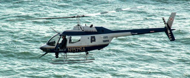 Bell JetRanger (N157SA) - Photographed this Alabama State Trooper flying past our balcony near Orange Beach, AL.