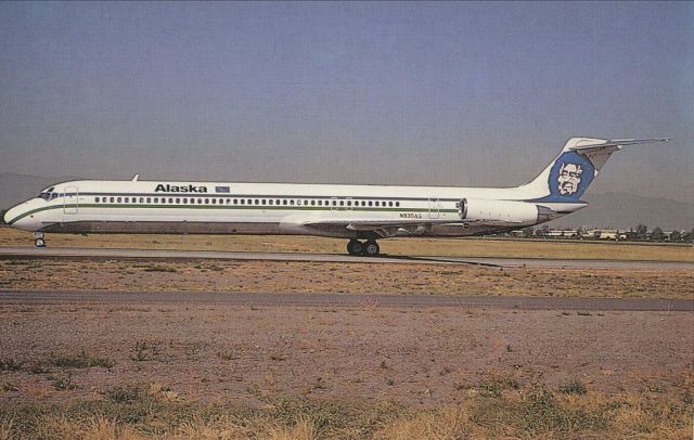 McDonnell Douglas MD-83 (N930AS) - scanned from postcardbr /Alaska airlines