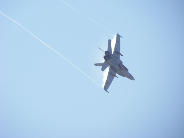 McDonnell Douglas FA-18 Hornet — - MCAS Miramar airshow 2007  San Diego, CA  Overhead break of an F-18 from a MAGTF demo!