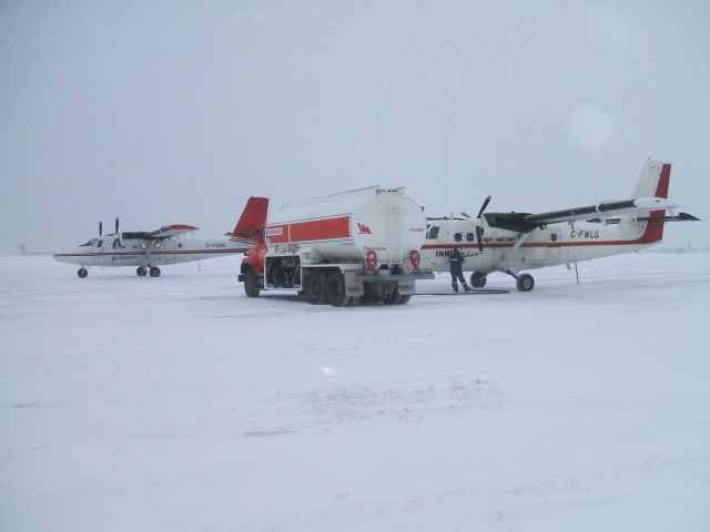 — — - C-FOIM and C-FWLG Parked on the Ramp at Goose Airport NL.. Feb6/9