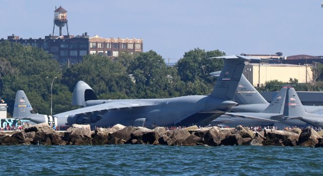 Lockheed C-5 Galaxy (86-0023) - Tails on 2 Sep 2019. Most of the USAF airlift fleet and Major Commands were represented at the 2019 Cleveland National Air Show. Here are tails of a C-130J-30 from the 314th AW, Little Rock, AR, C-130H from the 910th AW, Youngstown Air Reserve Station, OH, KC-135R from the 121st AW, Rickenbacker ANG Base, OH, C-5M Super Galaxy from the 433 AW, Joint-Base San Antonio, TX, and a C-17 from the 445th AW, Wright-Patterson AFB, OH. The view was pretty cool from Lake Erie!