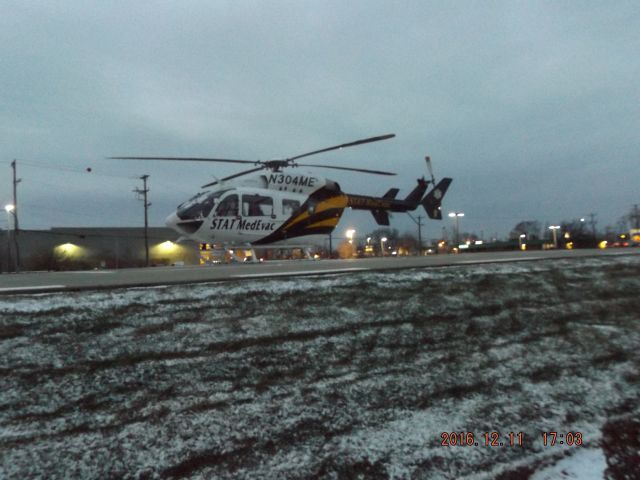 KAWASAKI EC-145 (N304ME) - N304ME - 2006 Ec-145 C-2. MedEvac 4 is on-the-pad of UPMC East on Dec 11, 2016.