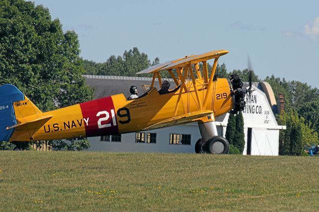 — — - Navy Steraman Ready For Take-Off Oshkosh Pioneer Airport 8-27-11