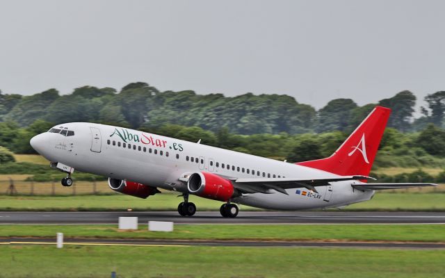 BOEING 737-400 (EC-LAV) - alba star b737-4 ec-lav dep shannon for lourdes 21/6/16.