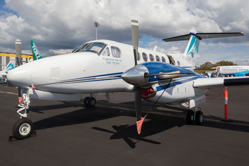 Beechcraft Super King Air 200 (VH-FON) - Flight Ones B200 parked at the Aviation Careers Expo 2016
