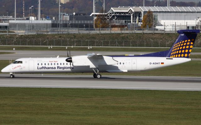 de Havilland Dash 8-400 (D-ADHT) - Last day for Augsburg Airways (26-10-2013). Bye bye Augsburg Airways.