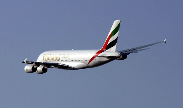 Airbus A380-800 (A6-EDH) - I shot this from the top of a roof in Dubai