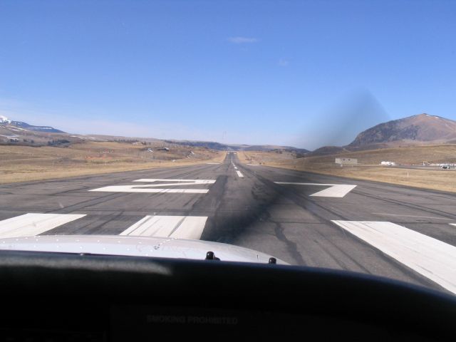 Cessna Skyhawk (N5115B) - Departing runway 27 at Teluride, CO before they fixed the "dip".