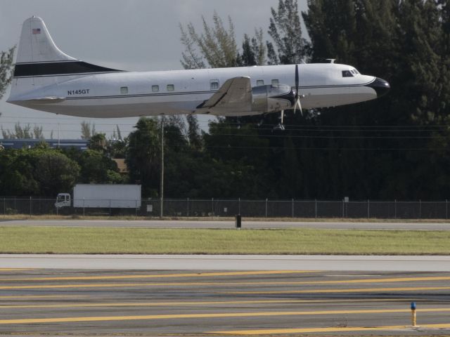 CONVAIR CV-340 Convairliner (N145GT) - Take off runway 09L. 18 JUL 2016.