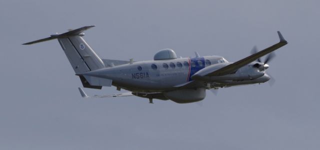 Beechcraft Super King Air 350 (N561A) - MORRISTOWN, NEW JERSEY, USA-OCTOBER 01, 2020: Seen shortly after taking off from Runway 23 and approximately forty five minutes after Air Force One landed with President Trump on board, was this Beechcraft Super King Air 350 belonging to the U.S. Department of Homeland Security-Customs and Border Protection, Air and Marine Operations. President Trump flew into Morristown for a very short campaign stop at his golf club in nearby Bedminster, N.J. and would be flying back to Washington after only about three hours in New Jersey.