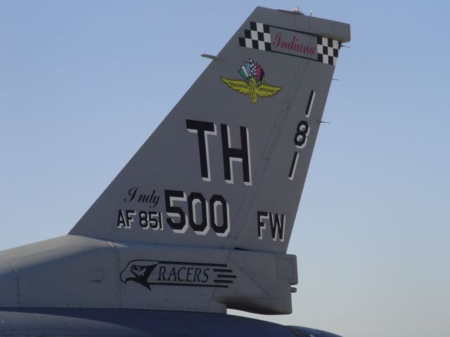 — — - F-16C of 181FW Indiana ANG.  The wing lost its fighters to BRAC not long after photo.