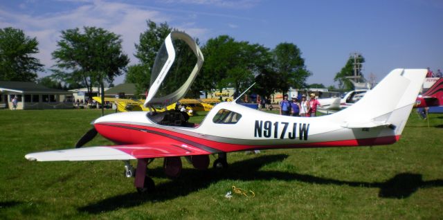 Lancair Legacy 2000 (N917JW) - N917JW is a 2002 Lancair Legacy from Olathe, KS and shown here on display at Oshkosh 2010.