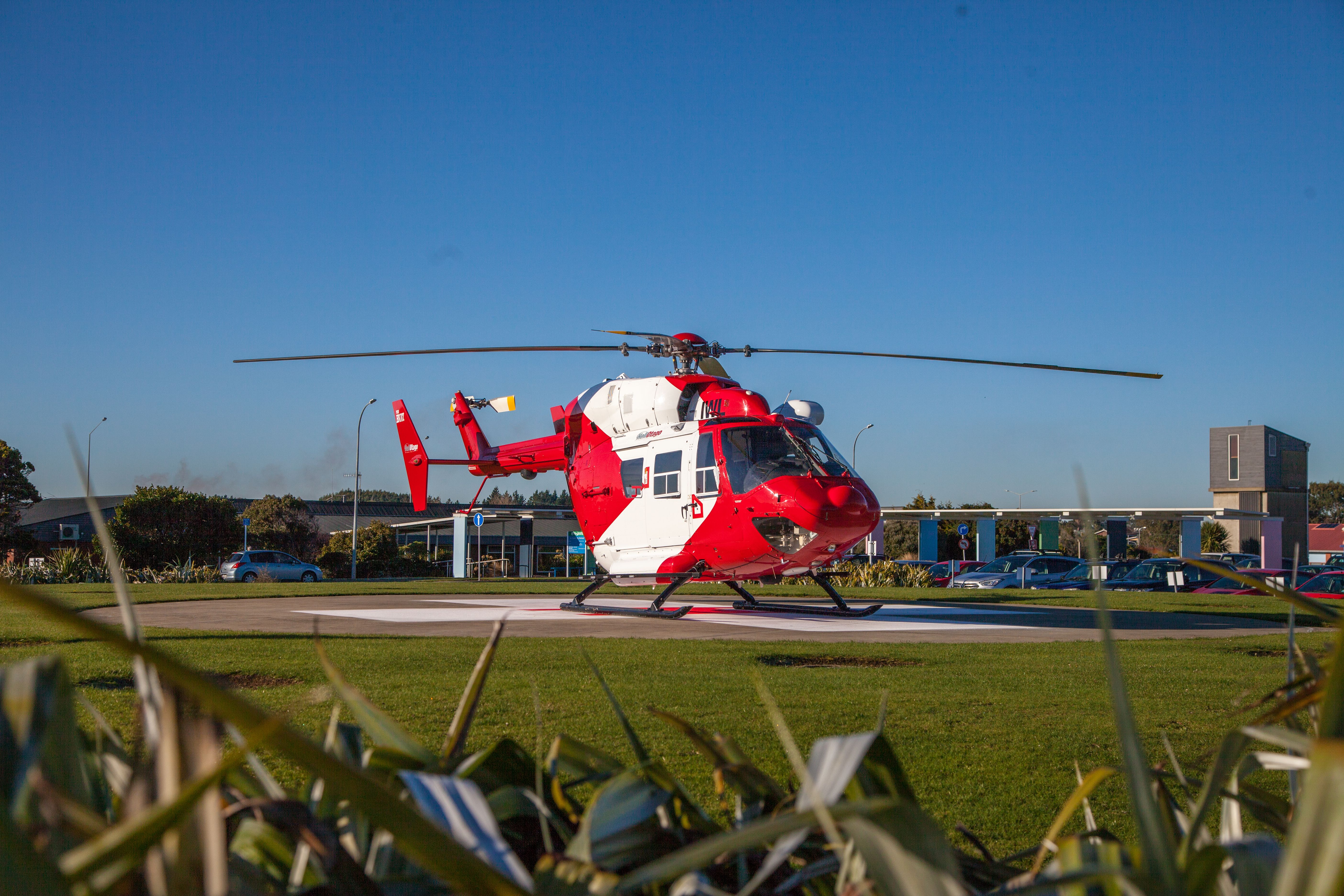 ZK-IWL — - just out the box -- Heli Otago on rescue mission MBB/Kawasaki BK 117 ZK IWL rests at Kew Hospital Invercargill New Zealand