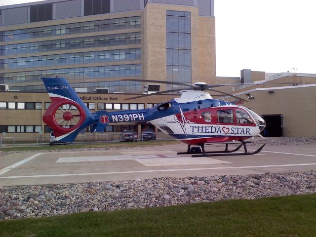 Eurocopter EC-635 (N391PH) - Eurocopter E-135 owned by PHI Inc., leased to ThedaCare.    Photo taken at Appleton Medical Center, WS89.