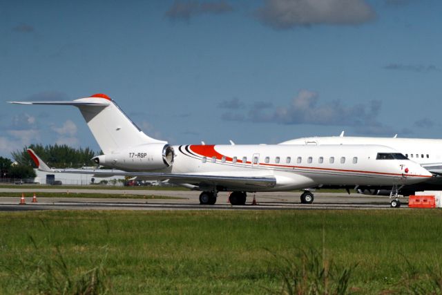 Bombardier Global Express (T7-RSP) - Parked on the ramp on 19-Oct-18 two days prior to departure for EKCH.