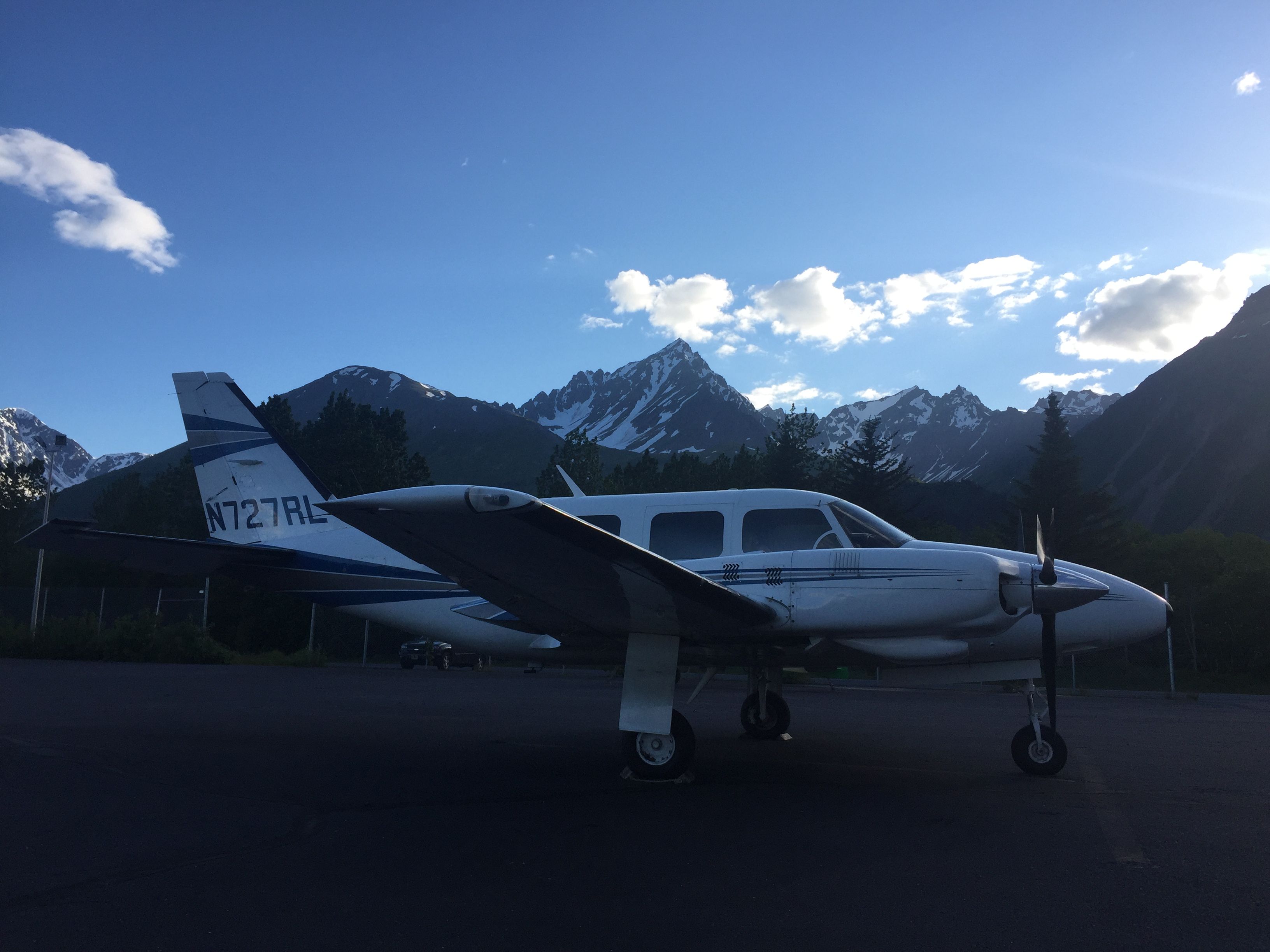 Piper Navajo (N727RL) - Evening in Seward, Alaska. Sunset is at 11:24 PM tonight.