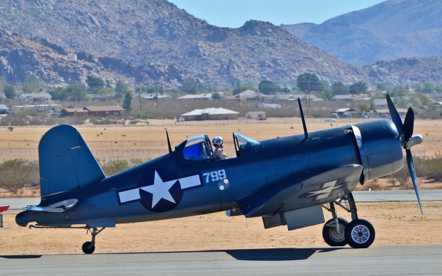 VOUGHT-SIKORSKY V-166 Corsair (N83782) - N83782 Vought-Sikorsky F4U-1A Bu No 17799 Corsair - Planes of Fame Air Museum - Apple Valley Airport (APV) (KAPV)br /California, USAbr /TDelCorobr /Apple Valley Air Show 2014br /October 11, 2014