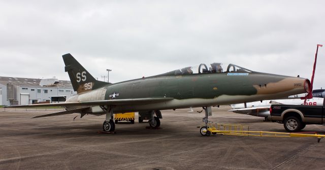 North American Super Sabre (N26AZ) - Collings Foundation F-100F Super Sabre resting after the 2018 Wings Over Houston Airshow 10/20/2018  (Please view in "full" for highest image quality)