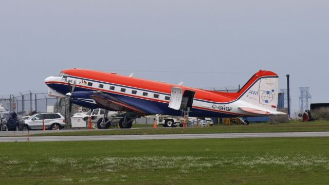 Douglas DC-3 (C-GHGF) - 1943 Douglas DC-3C with Basler BT-67 turbine turbo props belonging to Kenn Borek Air.