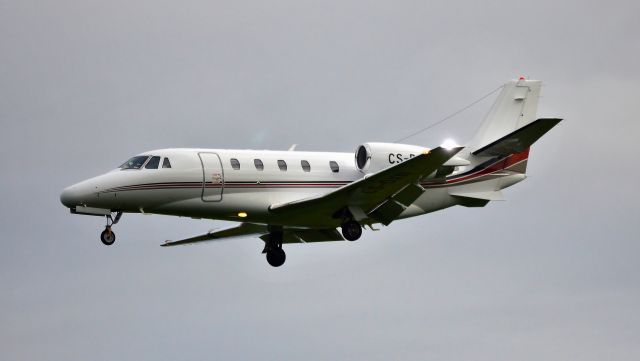 Cessna Citation Excel/XLS (CS-DXN) - NetJets Europe - Cessna 560XL Citation XLS (CS-DXN) just about to land at NCL. (Photo May 2019)