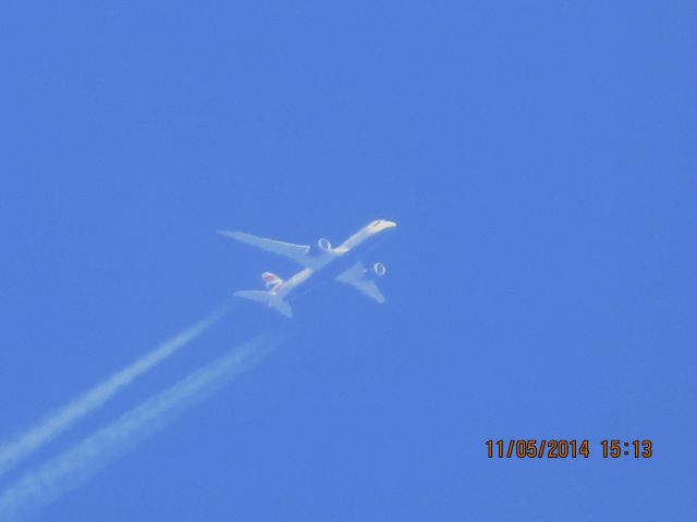 Boeing 787-8 (G-ZBJA) - British Airways flight 191 from London to Austin over Southeastern Kansas at 43,000 feet.