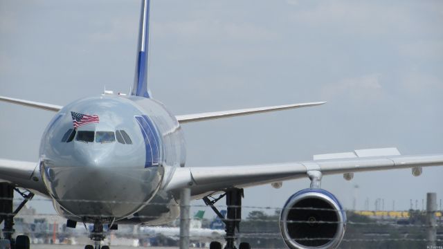 Airbus A330-200 (N819CA) - Just arrived to home base.