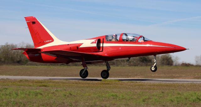 Aero L-39 Albatros (N39GX) - An Aero Vodochody L-39GXT Albatros departing Runway 1 at Sonny Callahan Airport, Fairhope, AL, during the Classic Jet Aircraft Association's 2020 Jet Blast - morning of March 7, 2020.