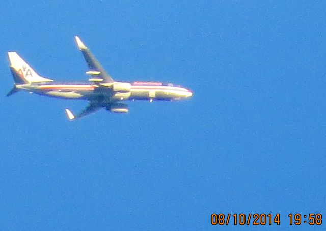 Boeing 737-800 (N934AN) - American flight 1611 from ORD to Tulsa over Baxter Springs Ks (78KS) at 30k feet.