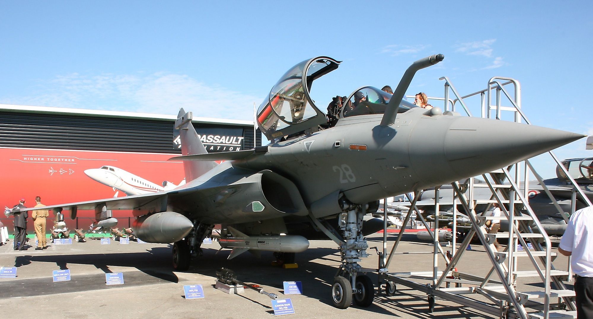 — — - Dassault Rafale M from French Navy presented in static exhibition at Paris Le Bourget Air Show in June 2011.