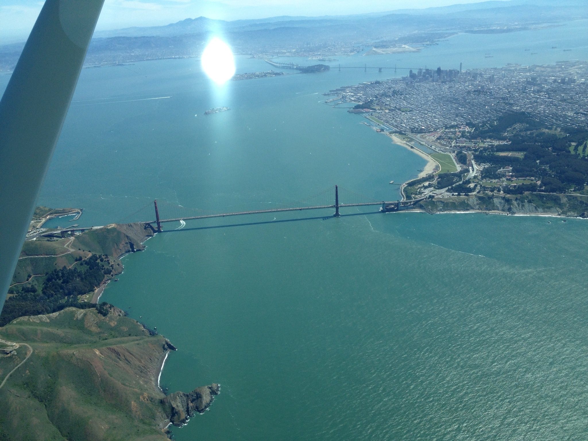 Cessna Skyhawk (N8923V) - Golden Gate Bridge , 7500 ft 2 NMR south