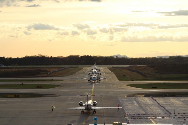 — — - Headed for the terminal at KCLT.