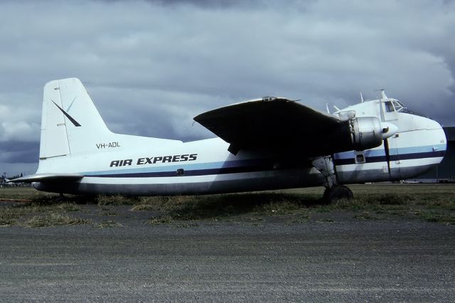 VH-ADL — - AIR EXPRESS - BRISTOL B-170-MK31E - REG : VH-ADL (CN 13193) - ESSENDON MELBOURNE VIC. AUSTRALIA - YMEN 2/4/1978 35MM SLIDE CONVERSION USING A LIGHTBOX AND A NIKON L810 CAMERA IN THE MACRO MODE.