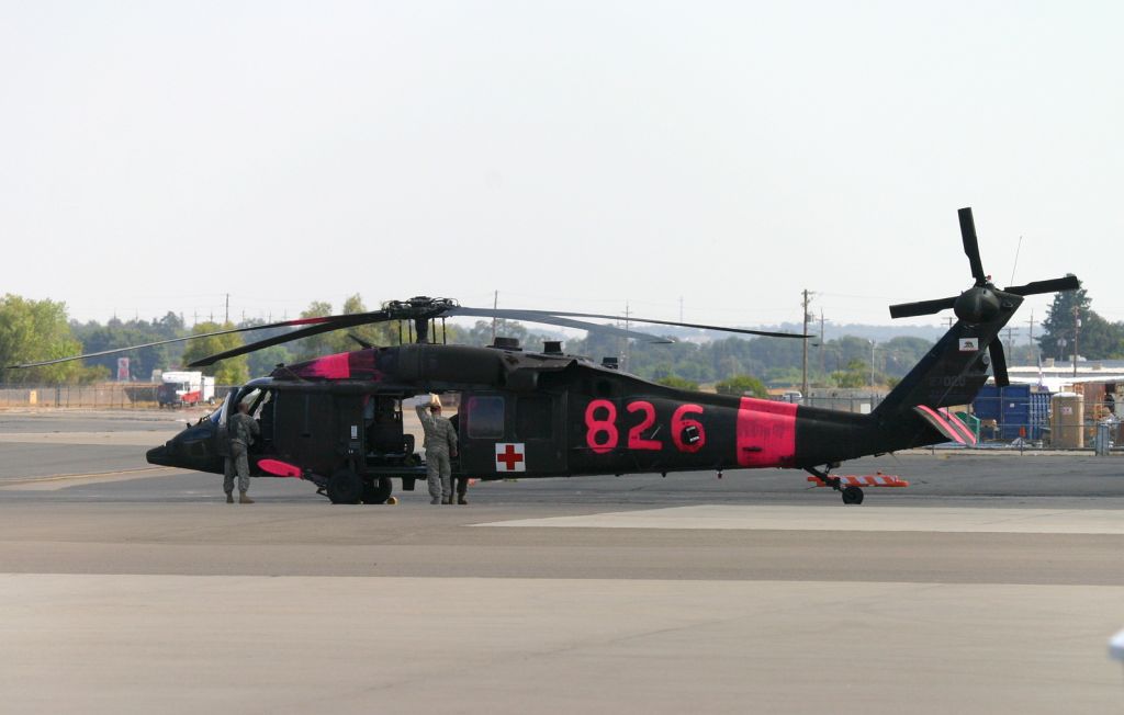 Sikorsky S-70 (1027020) - KRDD - CA ANG UH-60 Firehawk 826 tail # 27020..on the ramp at Redding 8/13/2014 during the Hat Creek Fire