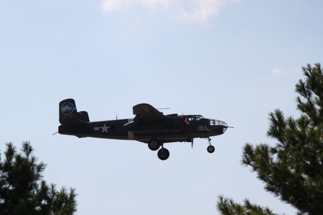 North American TB-25 Mitchell (13-0669) - Collings Foundation’s B-25 “Tondelayo” landing at the Dayton Wright Brothers Airport (KMGY) during the 2017 Wings of Freedom Tour 