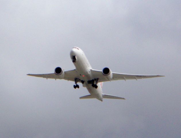 Boeing 787-8 (JA827J) - Inaugural Flight 65 departs for Narita. 12/02/2012