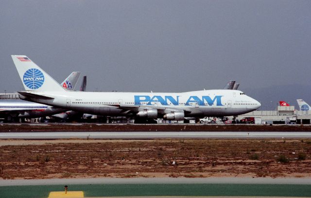 BOEING 747-100 (N656PA) - KLAX March 1989 or 1990 - Pan Am 747-1 "Clipper New Horizons" on the south complex - I do not remember why this was on the southside and I do not have photos of this jet departing 25R.br /br /Serial number 20351 LN:127br /Type 747-121br /First flight date 21/05/1971