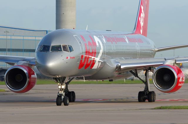 Boeing 757-200 (G-LSAA) - Ready to line up on 23L LS809 to Malaga (AGP)