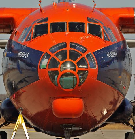 Antonov An-12 (UR-CNN) - Face to Face with the planespotter. Antonov 12B from Cavok Air at Leipzig Airport.