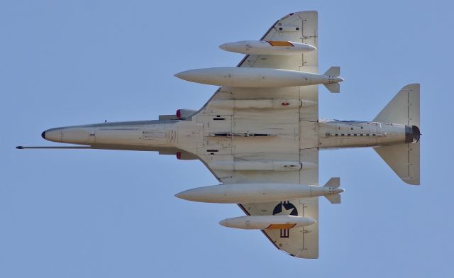 N524CF — - Collings Foundations TA-4J banking hard to line up for another pass. The Skyhawk was performing several flyovers at a ceremony honoring Vietnam War POWs